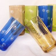 6 OP-Art Saft / Wasser-Gläser, 60er Jahre * *