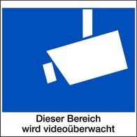 Schild "Dieser Bereich wird videoüberwacht" 300x300mm Hinweisschild Alu #226/23 