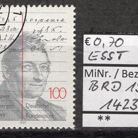 BRD / Bund 1989 200. Geburtstag von Franz Xaver Gabelsberger MiNr. 1423 ESST aus Abo