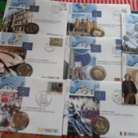 Vatikan 2006 2 Euro Gedenkm + 7 x 2 Euro Gedenkmünzen als Europa Numisbrief - Edition