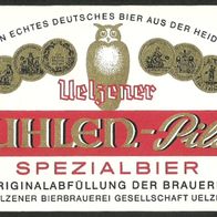 Bieretikett UHLEN-Pils Uelzener Bierbrauerei Gesellschaft † 1981 Uelzen Niedersachsen