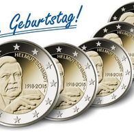 2 Euro Helmut Schmidt 2018 alle 5 Prägestätte