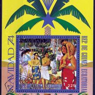Äquatorialguinea - Mi. Nr. Block 132 - Weihnachten 1974 - Tahiti - gestempelt o