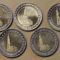 2 Euro € Deutschland 2008 ADFGJ Hansestadt Hamburg Michel Sondermünze Gedenkmünze