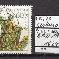 BRD / Bund 1992 300. Geburtstag von Egid Quirin Asam MiNr. 1624 gestempelt -1-