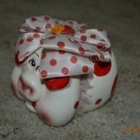 Lustiges Sparschwein aus Keramik als Deko oder als Spardose Sparbüchse