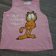Rosa Shirt ohne Ärmel Gr. 80 H&M Garfield