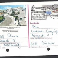 Ganzsache, Postkarte von 1987, echt gelaufen