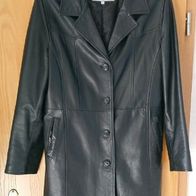 Vera Pelle Damen Lederjacke lang schwarz Gr. 42 bzw. Gr. 50 Italy sehr gut erhalten