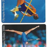 2 Telefonkarten A 09 + 10 von 2000 , Olympia Sydney 2000 , leer