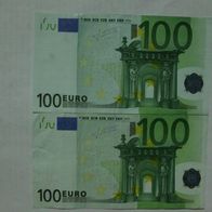 1 mal 100 Euro Geldschein 2002 X Trichet