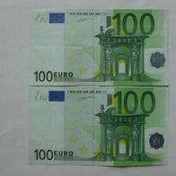 1 mal 100 Euro Geldschein 2002 X Duisenberg