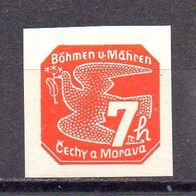 D. Reich Böhmen und Mähren 1939, Mi. Nr. 0044 / 44, Freimarken, postfrisch #09409