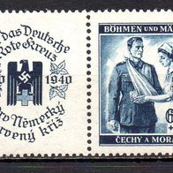 D. Reich Böhmen und Mähren 1940, Mi. Nr. 0053 / 53, als W Zd 4, postfrisch #09426