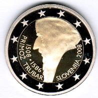2 Euro Slowenien 2008 "Primoz Trubar" PP Polierte Platte Proof