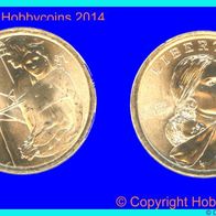 USA : 1 $ Indianer Native American Dollar Sacagawea Gastfreundschaft 2014 D oder P