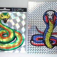 2x alte Schlangen Rainbow Aufkleber 1970er Jahre UHW Sticker 10cm x 10cm