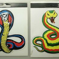 2x alte Schlangen Aufkleber 1970er Jahre UHW Sticker 10cm x 10cm