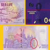 0 Euro Schein Sea Life Oberhausen XECV 2020-11 Anniversary selten Nr 4507