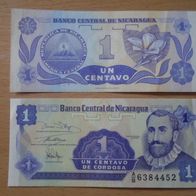 Banknote Nicaragua: 1 Centavo - Bankfrisch