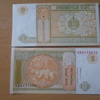 Banknote Mongolei: 1 Turik - Bankfrisch