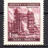 D. Reich Böhmen und Mähren 1941, Mi. Nr. 0077 / 77, Prager Messe, postfrisch #09578
