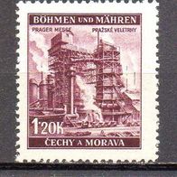 D. Reich Böhmen und Mähren 1941, Mi. Nr. 0077 / 77, Prager Messe, postfrisch #09582