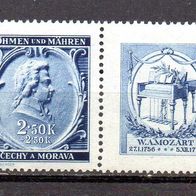 D. Reich Böhmen und Mähren 1941, Mi. Nr. 0082 / 82, W Zd 37, postfrisch #09619