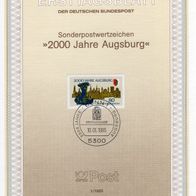 BRD / Bund 1985 2000 Jahre Augsburg MiNr. 1234 ETB 1
