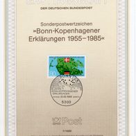 BRD / Bund 1985 30 Jahre Bonn-Kopenhagener Erklärungen MiNr. 1241 ETB 7