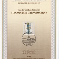 BRD / Bund 1985 300. Geburtstag von Dominikus Zimmermann MiNr. 1251 ETB 13