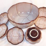 Steuler Höhr / Grenzhausen Keramik Set - Schüssel + 6 Schalen