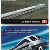 2 Telefonkarten S 15 + 16 von 1996 , Bahn + Thyssen , leer