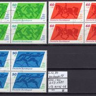 BRD / Bund 1980 Sporthilfe MiNr. 1046 - 1048 gestempelt Viererblöcke