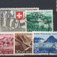 Schweiz gestempelt Pro Patria 1952 Michel 570-74 - 2