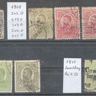 Briefmarken Rumänien 1906 - 1915 / 10 Werte