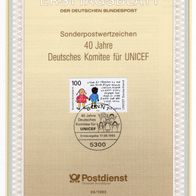 BRD / Bund 1993 40 Jahre Deutsche Komitee UNICEF MiNr. 1682 ETB 24
