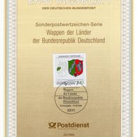 BRD / Bund 1993 Wappen der Länder der BRD MiNr. 1663 ETB 32