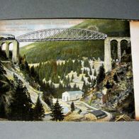 Litho AK Eisenbahn Viaduct Trisanna Brücke Wiesberg Landeck Dampflok farbig Typochrom