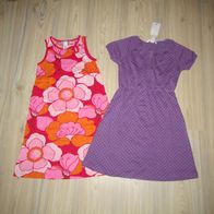 2x tolles Strandkleid / Shirtkleid / Kleid H&M Gr. 122/128 Blumen & Punkte NEU