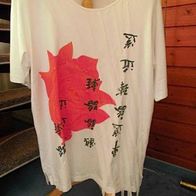 Lagenlook Tunika Shirt Bluse mit Strass Rose Zipfelshirt Zipfen Longshirt Gr. 42