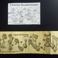 Ü - Ei Beipackzettel Familie Biedermeier 633 186 August mit Aufkleber