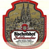 ALT ! Bieretikett Sonderausgabe "1250 Jahre Diözese" Brauerei Bischofshof Regensburg