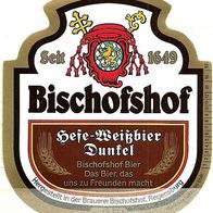 ALT ! Bieretikett "Hefe-Weißbier dunkel" Brauerei Bischofshof Regensburg