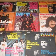 Dawn Featuring Tony Orlando 8 x Vinyl Singles 70er Jahre