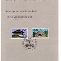 BRD / Bund 1995 Wohlfahrt: Bauernhäuser in Deutschland MiNr. 1822 - 1823 ETB 32a