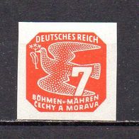 D. Reich Böhmen und Mähren 1943, Mi. Nr. 0119 / 119, Zeitungsmarke ungebraucht #09800