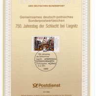 BRD / Bund 1991 750. Jahrestag der Schlacht bei Liegnitz MiNr. 1511 ETB 15