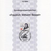BRD / Bund 1984 200. Geburtstag von Friedrich Wilhelm Bessel MiNr. 1219 ETB 15