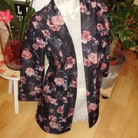 Jean Pascale Blazer Mantel schwarz Rosen S